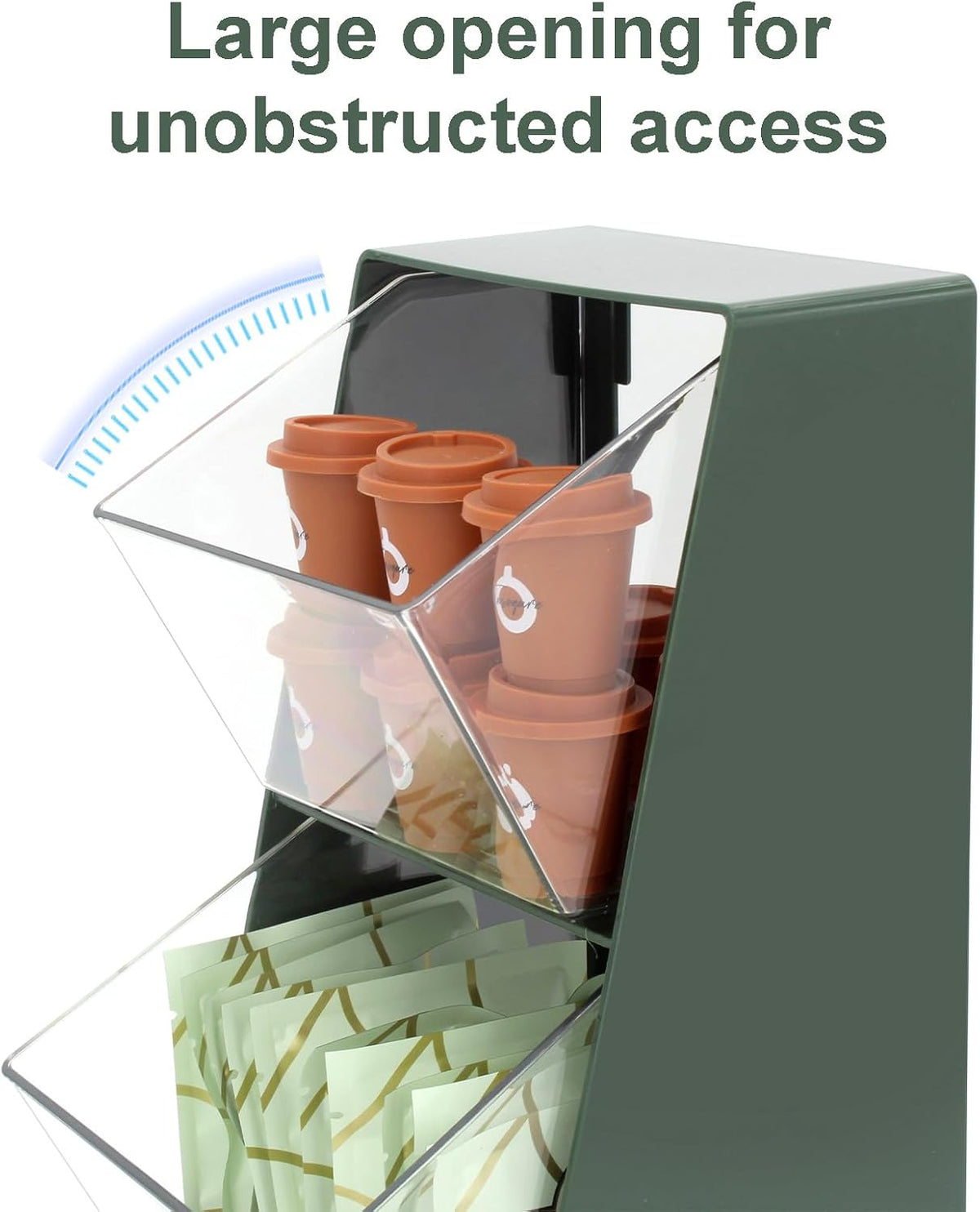 Bokelai Coffee Pod Storage with 2 Large Capacity Basket K Cup Holder Countertop Organizer for Creamer Keuring Espresso Capsule Plastic Tea Bag
