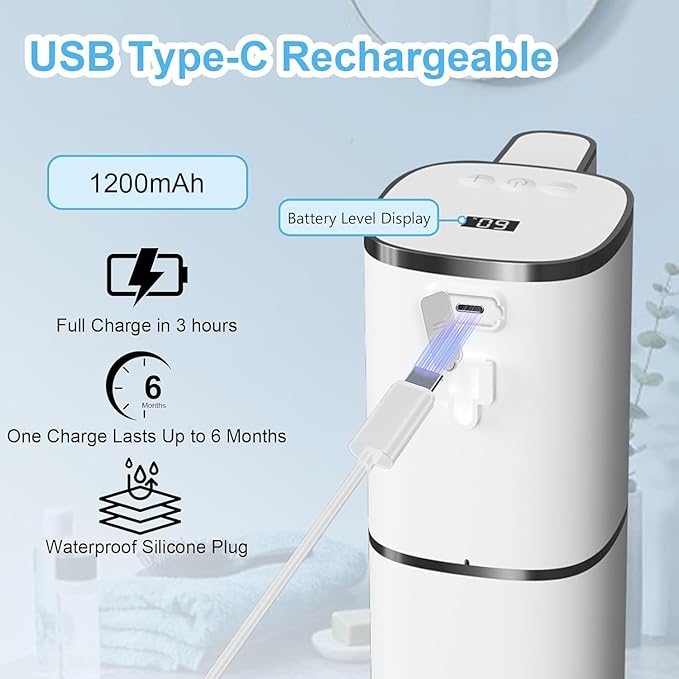 Automatic Soap Dispenser Touchless,Hands-Free,9 Multi Adjustable Volume,Waterproof Hand Soap Dispenser Compatible with Dish/Hand Soap for Bathroom and Kitchen,Easy for Toddlers (Black,Liquid)