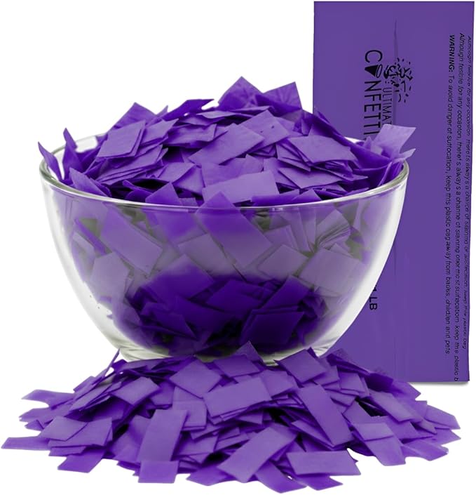 Ultimate Confetti, Purple Biodegradable Confetti - Rectangular Fluttering Tissue Paper Confetti for Cannon and Launcher use – Best for Gender Reveal, Wedding, Parties, and Live Events - 1 lb, 16 oz