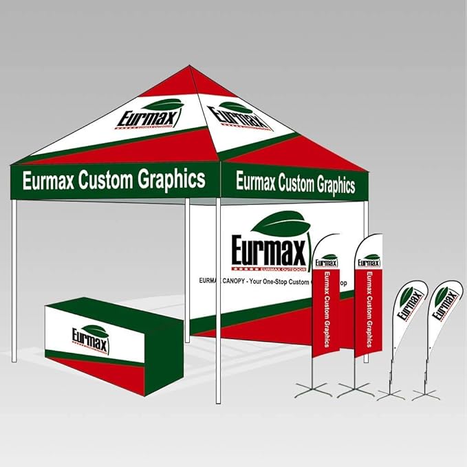 Eurmax USA 5x5ft Pop Up Canopy, Commercial Instant Tent for Outdoor Events, Patented No-Tip Rolling Storage Bag with 4 Sandbags, UV & Water Resistant, Heavy Duty Portable Shelter Gazebo,Sky Blue
