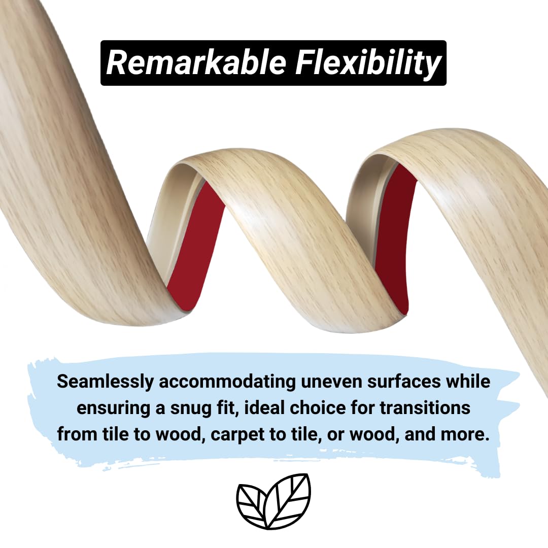 Floor Transition Strip Self Adhesive Carpet Wood Tile Vinyl Flooring Laminate Transition Cover Edge Trim Gap Doorway Threshold for Uneven Floors Heights Within 5 mm (120 inches, Beige Cream)