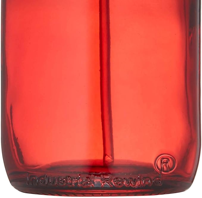 Soap Holder for Foaming Soap, with Coaster for Non Slip Bottom/Countertop Protector. 16oz Glass Dispenser for Foaming Bath or Hand Soap (Red/White)