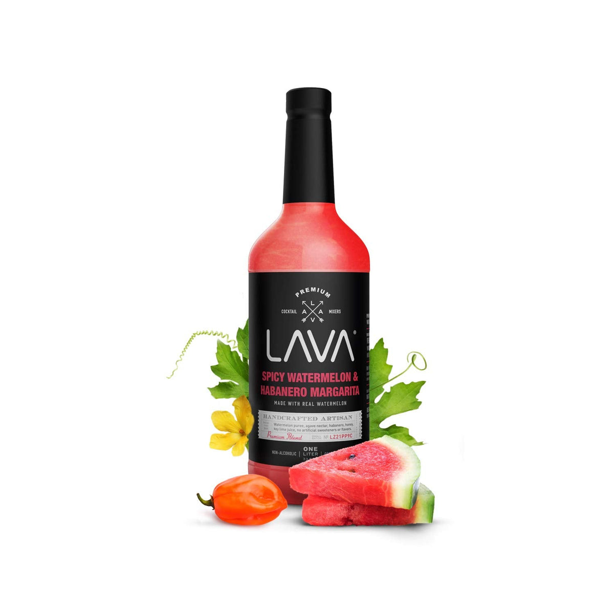 3 Pack) Lava Premium Margarita Mix Variety Pack Comes with Spicy Jalapeno, Skinny Margarita, & Spicy Watermelon Habanero, 1-Liter (33.8oz)