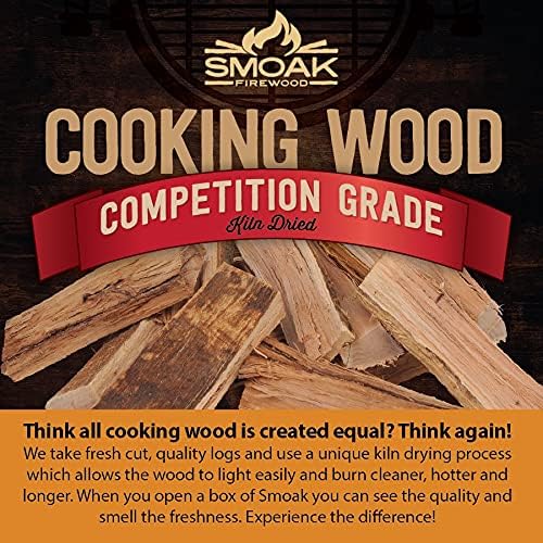Smoak Firewood 16inch Length Premium Cooking Wood and Firewood Logs – Used for Grills, Smokers, Pizza ovens, stoves, firepits or fireplaces – USDA Certified Kiln Dried (Pecan – 60-70lbs 16inch Wood)