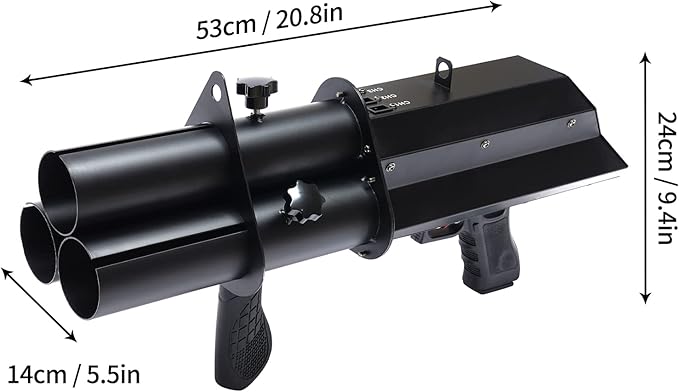 Electric Confetti Cannon Launcher Handheld Confetti Machine, 3 Head Portable Confetti Blower Gun Rechargeable Confetti Shooter with 3500mAh Built-in Battery for 2.2in Confetti E-Cartridge