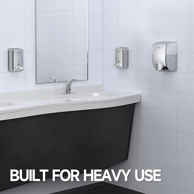 anydry Commercial Manual Soap Dispenser, Durable Polished Stainless Steel Finish, 37oz (1100ml) Liquid, Wall-Mounted for Bathroom & Kitchen