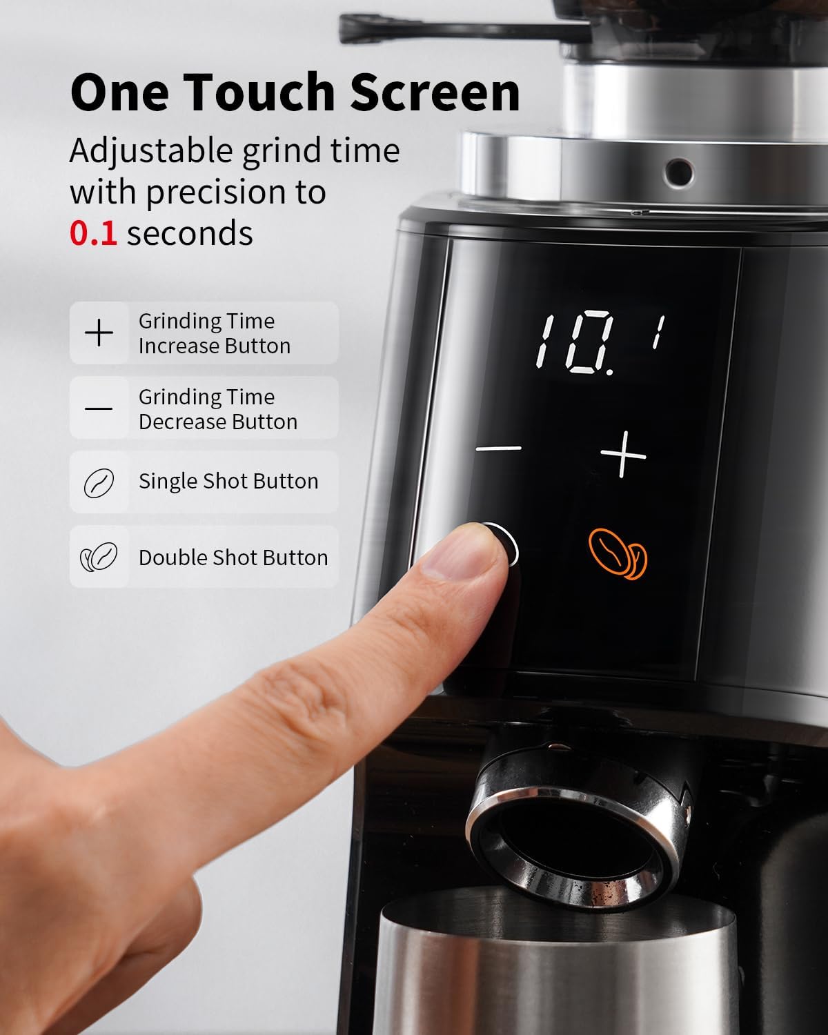 Shardor Professional 64mm Burr Coffee Grinder with 100 Grind Settings and All-Metal Chamber