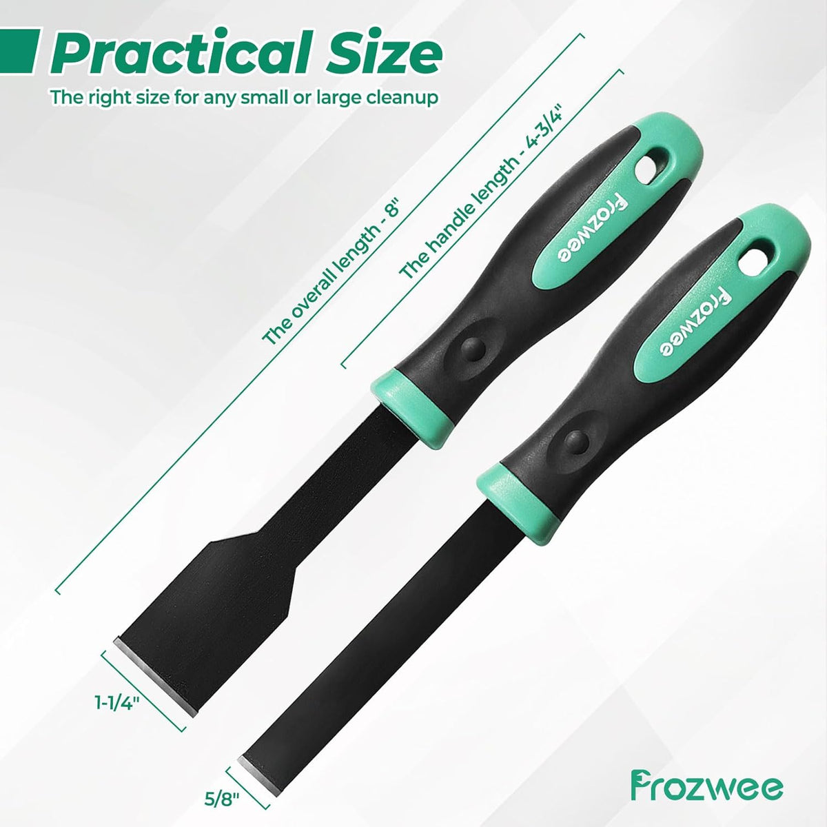 2PCS Carbide Scraper Set(1-1/4 inch & 5/8 inch),Super Gasket Scraper with Durable Tungsten Tip for Remove Gaskets