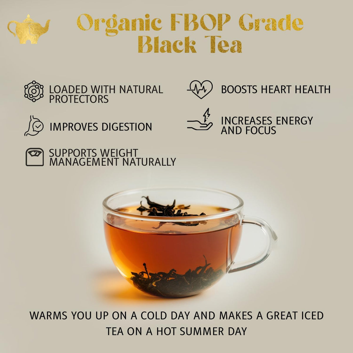 English Breakfast Tea, Organic Loose Leaf Black Tea – Robust, Full-Bodied, Classic Blend – Drink Hot or Iced – 4 oz Resealable Bag (Makes 50 Cups)