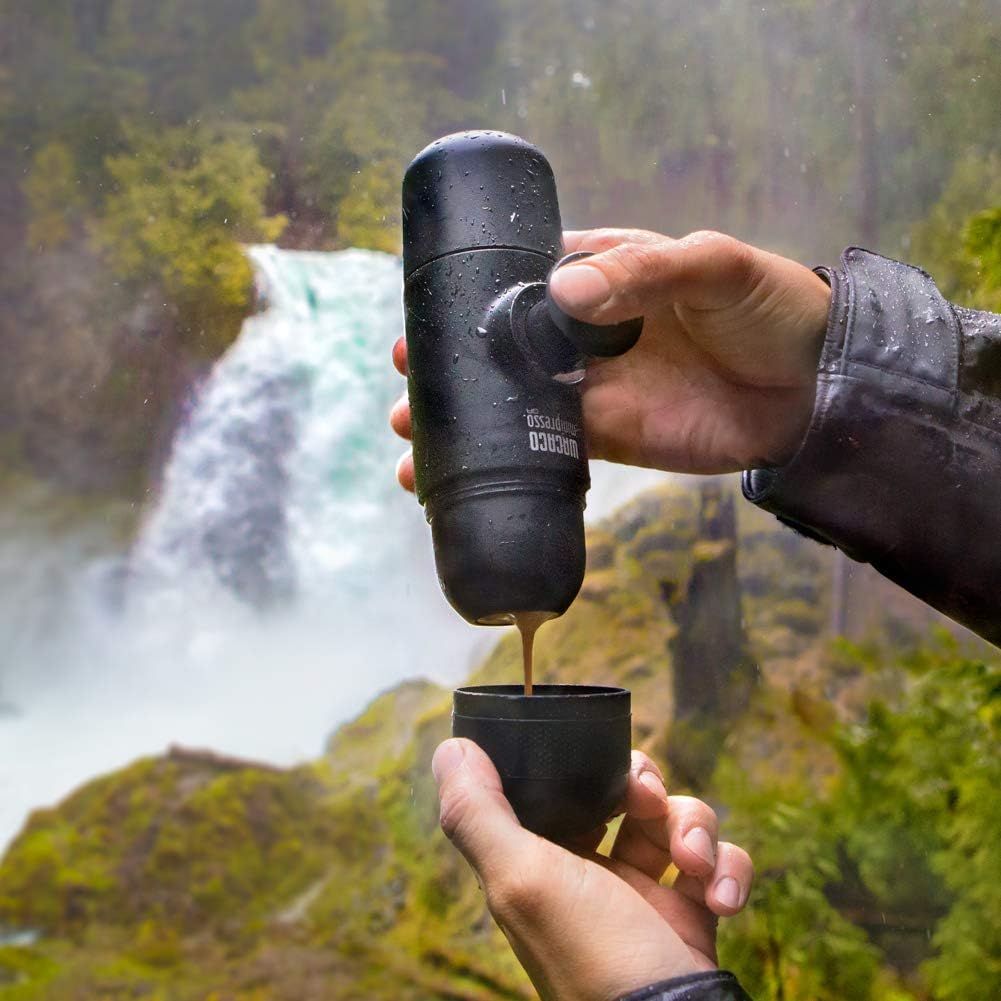 Wacaco Minipresso GR, Portable Espresso Machine, Compatible Ground Coffee, Hand Coffee Make, Travel Gadgets, Manually Operated, Perfect for Camping