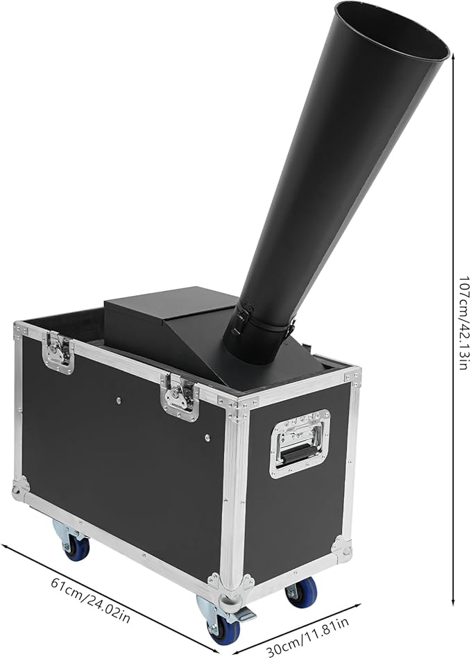 CO2 Confetti Cannon Machine, Professional Confetti Launcher Cannon Machine Adjustable Confe-Tti Launcher Manual Control with Flight Case for Weddings Birthday Parties Festivals Club