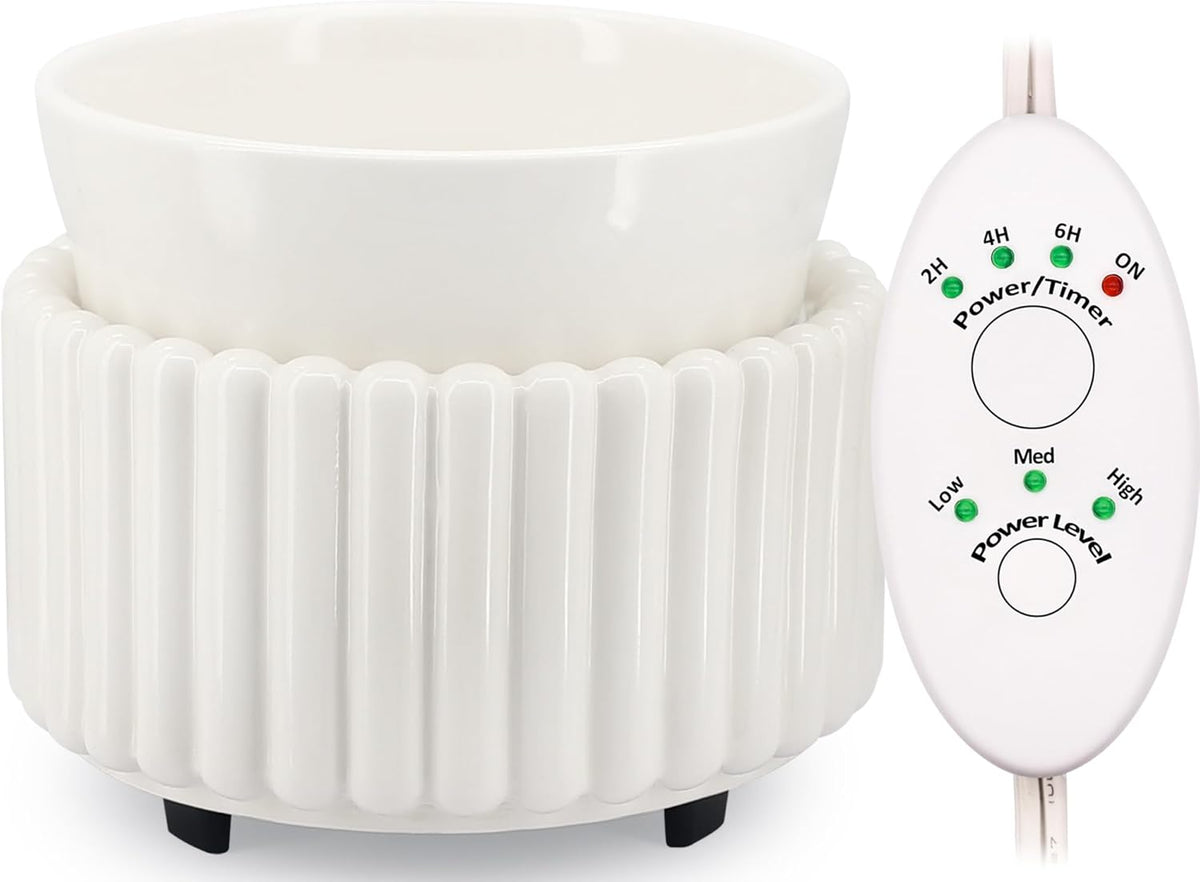 Ceramic Wax Melt Warmer with Timer Candle Warmer for Scented Wax Electric Fragrance Burner for Home, Office, Bedroom - Gift & Décor