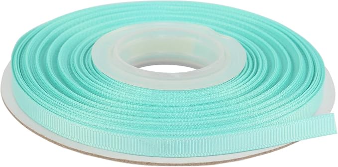 Ribbonitlux 1/4" Wide Solid Grosgrain Ribbon 25 Yards (314-Aqua）, Set for Gift Wrapping, Party Decor, Sewing Applications, Wedding and Craft