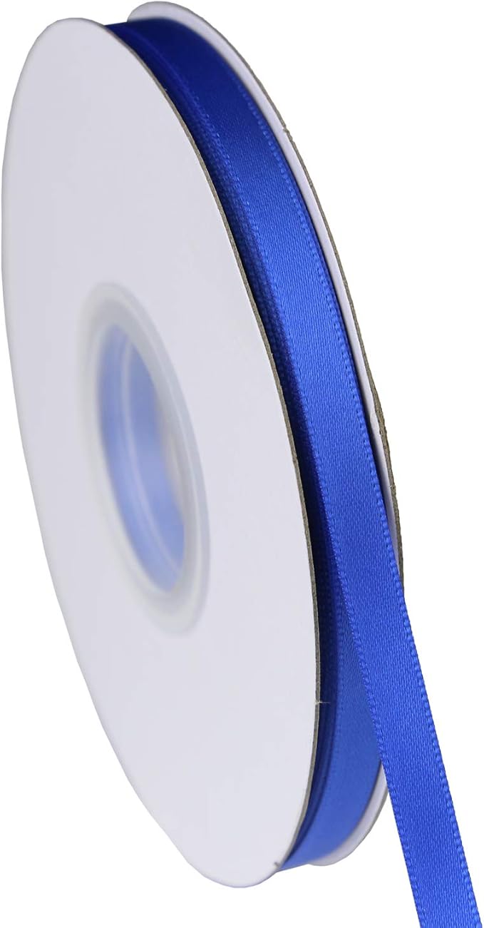 ITIsparkle 1/4" Inch Double Faced Satin Ribbon 50 Yards-Roll Set for Gift Wrapping Scrap Books Party Favor Hair Braids Baby Shower Decoration Floral Arrangement Craft Supplies, Royal Ribbon