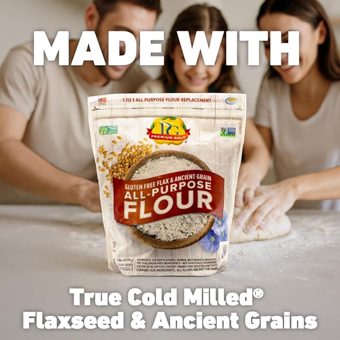 Premium Gold Gluten Free All Purpose Flour, 5 Pound, Gluten-Free, Non-GMO, Kosher, High In Fiber, Source of Omega-3, Plant-Based Protein