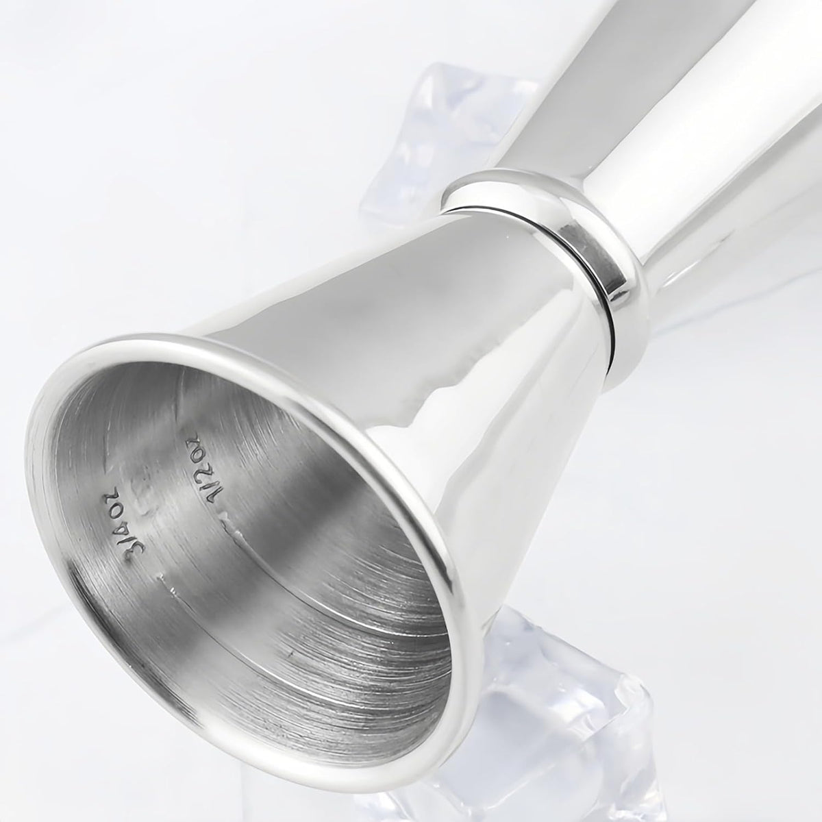 2-Piece Dual-Sided Bartending Jigger Set - 1oz & 2oz Measured Markings, 304 Stainless Steel