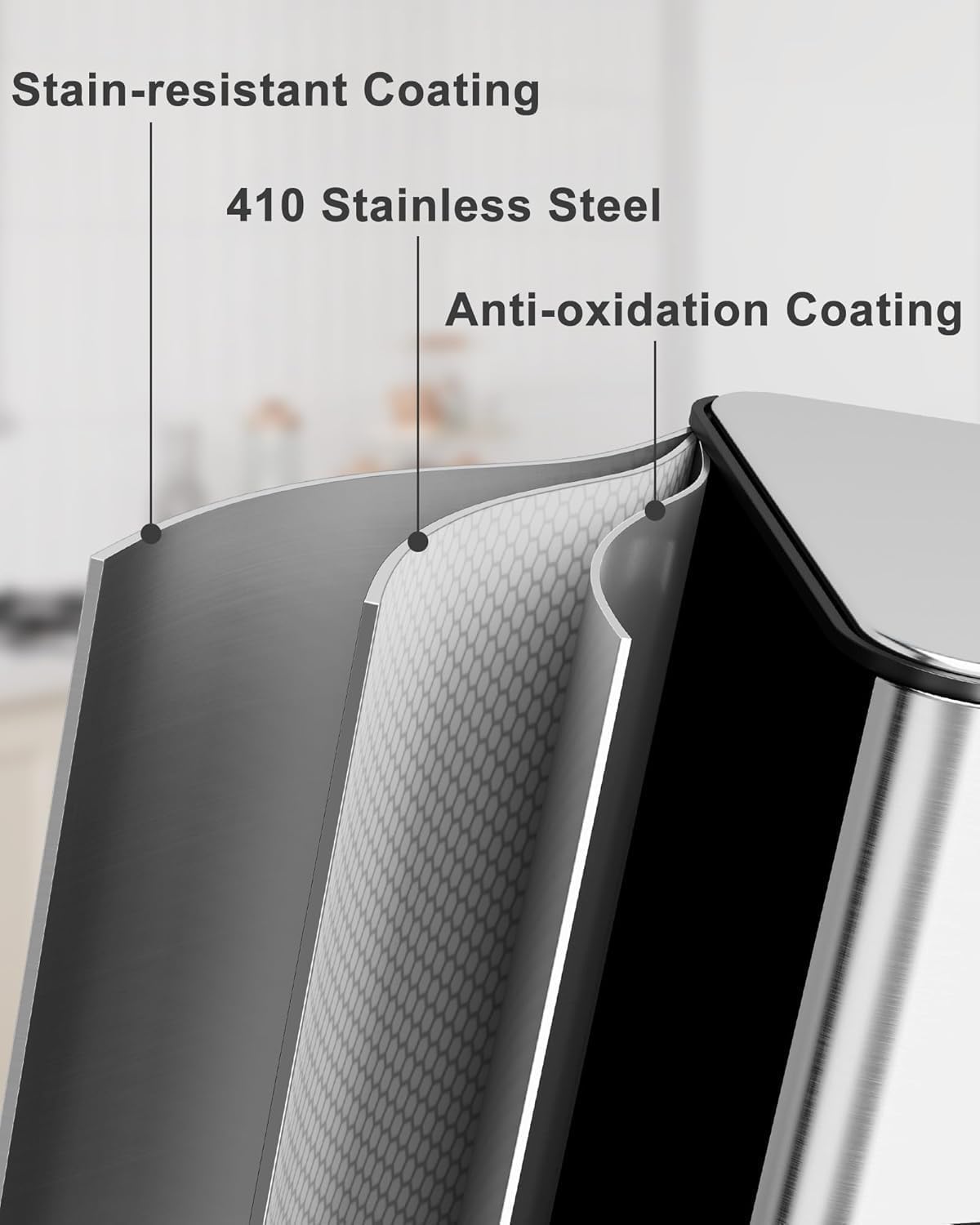 90L/3 x 7.9 Gal Trash Can,Three-Compartment Pedal Stainless Steel Kitchen Recycling Trash Can with Odor Seal, Hands-Free Foot Operated Waste Bin for Home, Office, Restaurant, School, Hospital