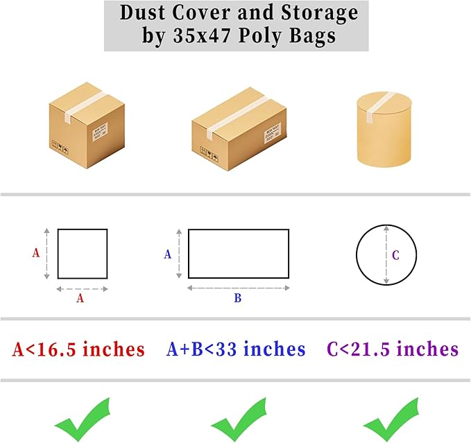35x47 Inches Large Clear Plastic Storage Bags,Big Gaint Jumbo Huge Plastic Storage Bags for Blanket, Duvets, Pillows, Comforters and More 5 Pieces
