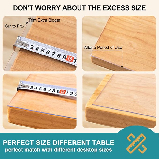 Picnic Buquet Table Cover Protector Clear PVC Table Top Cloths Water Resistant Rectangular Plastic Table Cover Pad Vinyl Non-Slip Desk Mat for Coffee Table Wedding Dining Table Wipeable 24x50 Inch