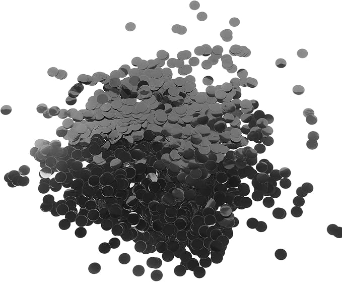 BATTIFE Metallic Glitter Foil Confetti Round Table Confetti Dots for Wedding Party Celebration Decorations 1.8oz - 0.6inch (Black)