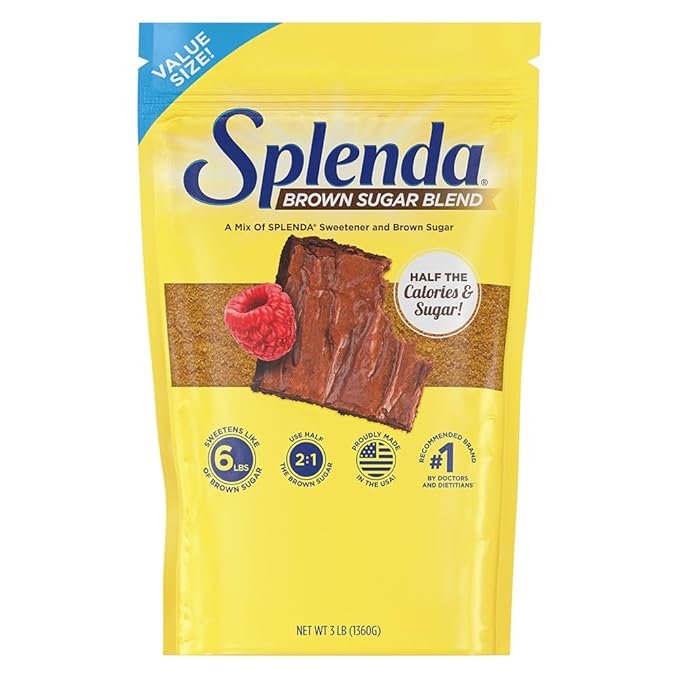 Splenda Brown Sugar Blend Low Calorie Sweetener for Baking, 3 Pound Value Size (1360 Grams) Resealable Bag, 48 Ounces