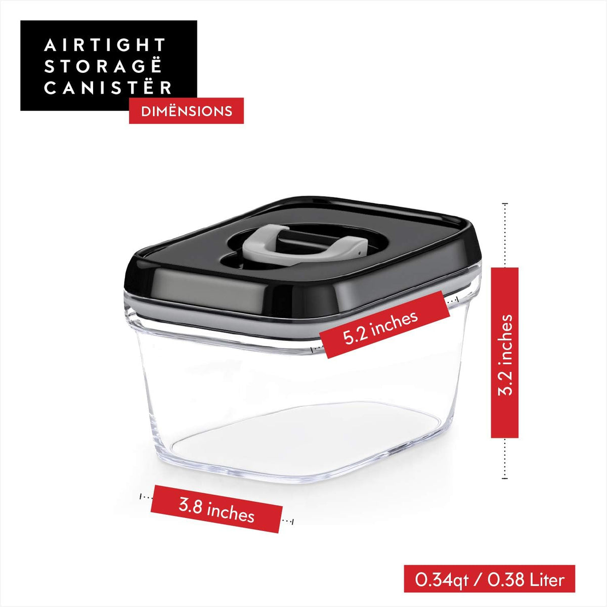 Dwëllza Kitchen Mini Airtight Food Storage Containers with Lids – Set of 6 Clear Plastic Small Pantry Containers for Spices, Candy, Nuts