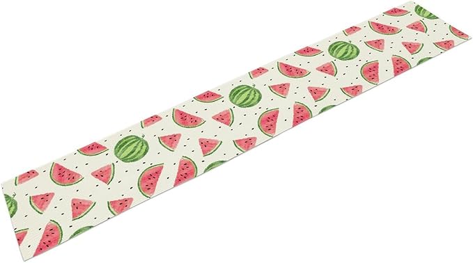 Watermelon Table Runner, Spring Summer Watermelon Theme Table Runner for Party Decoration Dining Room Holiday Home Kitchen 13x36in