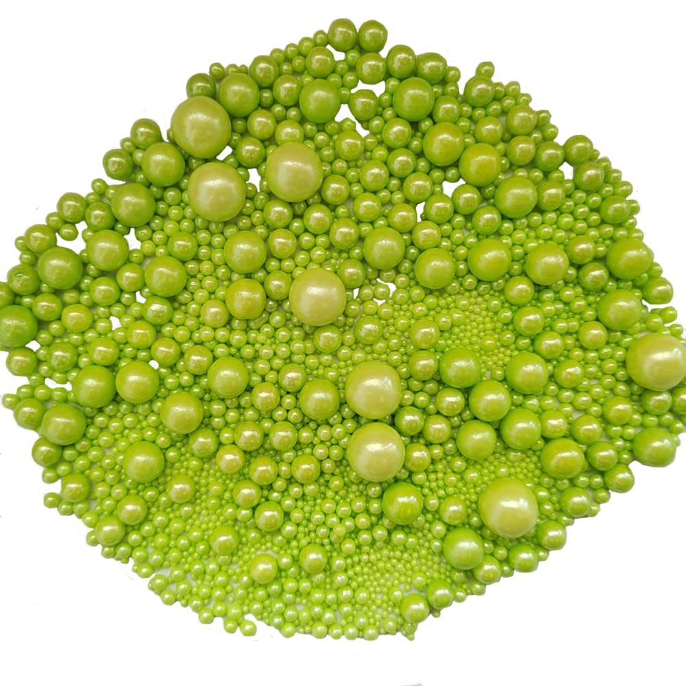 Edible Green Sugar Pearls Candy Sprinkles 120G/ 4.23Ounce Baking Cake Sprinkles Cupcake and Cake Topper Cookie Decorations Wedding Party Valentines