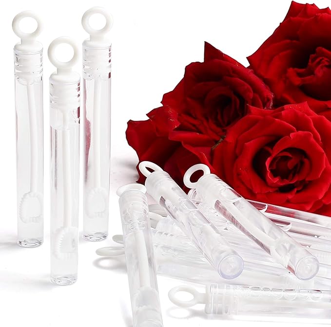 112 Pack Mini Wedding Bubble Wand (White Circle Style), Ideal Party Favors for Anniversaries, Celebration Supplies, Valentine’s Day, Pool Parties, Family Reunion, and Great Gift for Couple Boy Girl