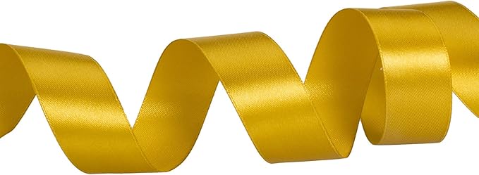 YASEO 1 Inch Gold Solid Satin Ribbon, 50 Yards Craft Fabric Ribbon for Gift Wrapping Floral Bouquets Wedding Party Decoration