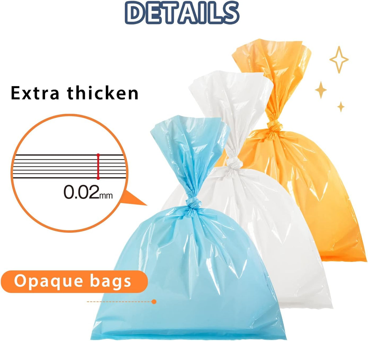 Odor Sealing Disposable Diaper Bags, 200 Count, White, Large Capacity, Unscented Diaper Trash Bags, Safety, Multiple Specifications, Wide Application, Easy to Use