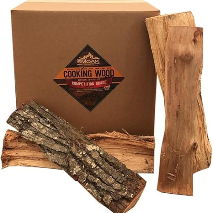 Smoak Firewood 16inch Length Premium Cooking Wood & Firewood Logs – Used for Grills, Smokers, Pizza ovens, stoves, firepits or fireplaces – USDA Certified Kiln Dried (Cherry – 60-70lbs 16inch Wood)