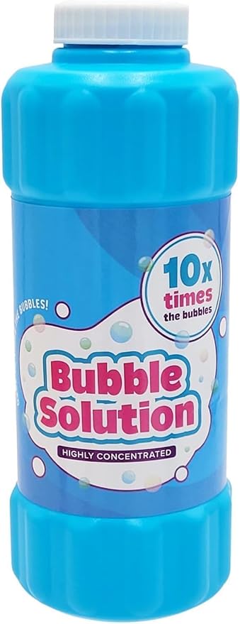 Blue 16oz Concentrated Bubble Solution 4-Pack, Refills up to 1.25 Gallons, Non-Toxic Concentrated Solution for Bubble Machines, Giant Bubble Wands, Bubble Gun and Blowers