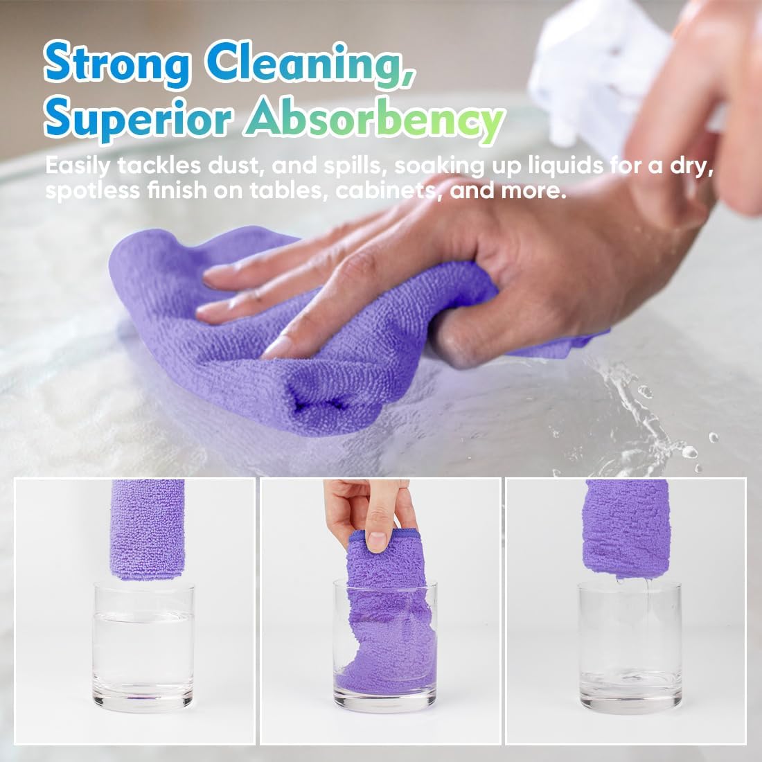 Homexcel Microfiber Cleaning Cloth 12 Pack 12.5 x 12.5 Inch Microfiber Towels for Cars Ultra Absorbent Cleaning Rags Lint Free Cleaning Towels for