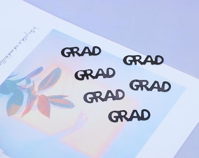 ONLYKXY 15gram Glitter Table Confetti Decor Scatter Bless Confetti Grad Party Decor for Congrats College Graduation Birthday Wedding Party Chocolate Favor Envelope Decal (Black GRAD)