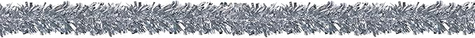 Beistle 50281-S 6-Ply Metallic Festooning Garland, 4" x 15', Silver