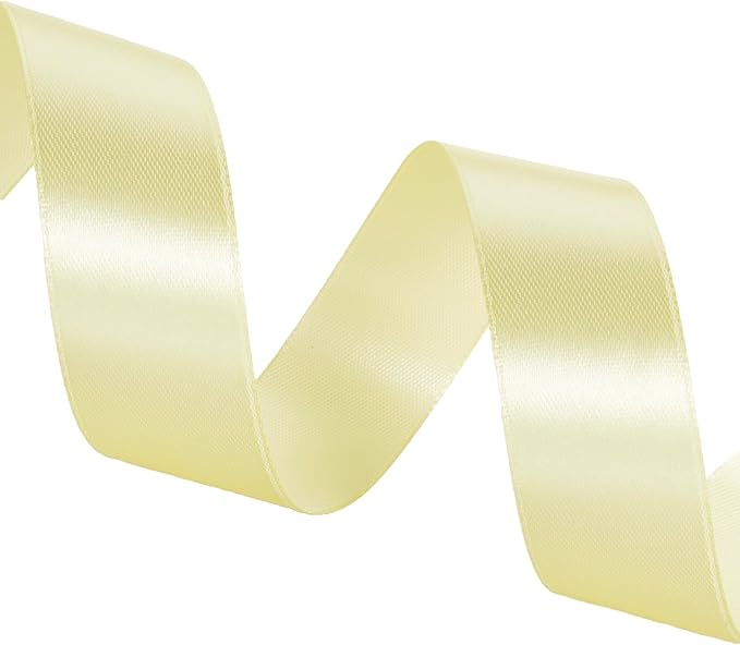 YASEO 1 Inch Baby Maize Solid Satin Ribbon, 50 Yards Craft Fabric Ribbon for Gift Wrapping Floral Bouquets Wedding Party Decoration