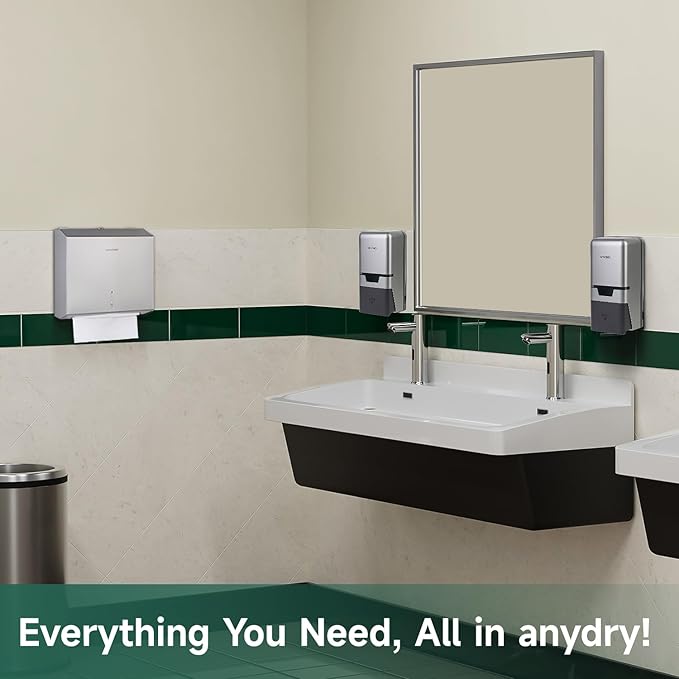 anydry Manual Liquid Soap Dispenser Wall Mount, 27oz (800 ml) Large Capacity for Commercial Bathroom