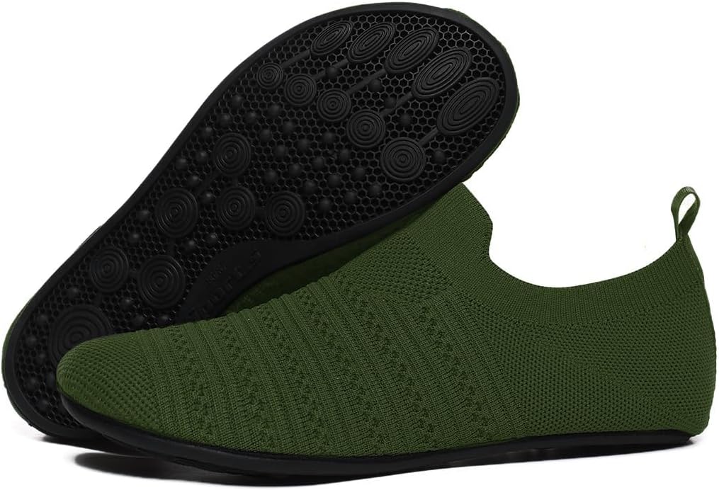 QZKDM Lightweight Slip on Grip Indoor House Slippers Barefoot Non Slip Home Exercise Yoga Shoes for Men Women