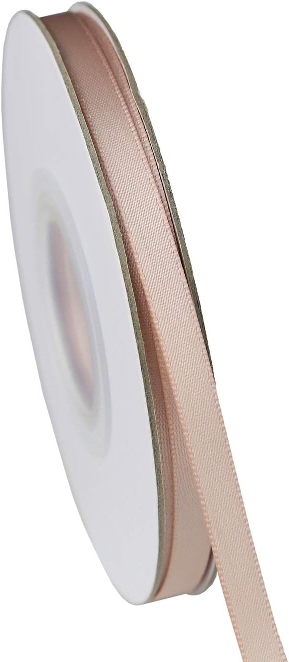 ITIsparkle 1/4" Inch Double Faced Satin Ribbon 50 Yards-Roll Set for Gift Wrapping Scrap Books Party Favor Hair Braids Baby Shower Decoration Floral Arrangement Craft Supplies, Vanilla Ribbon