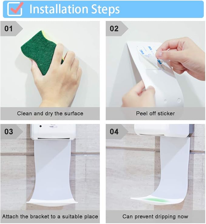 Cotn - Drip Tray for ACotn Soap Dispenser Drip Tray for Automatic, Wall Mount and Hand Sanitizer Dispenser, Dispenser Stand,Soap Dispenser Bracket, Easy to Clean (White, 1)