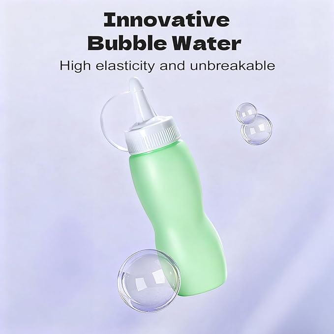 Fog Bubble Machine, Rechargeable Automatic Electric Smoke Bubble Machine, Magic Interactive Fog Bubble Maker with Smoke, Colorful Lights & Music, Bubble Fog Game for Parties Gift (Green)