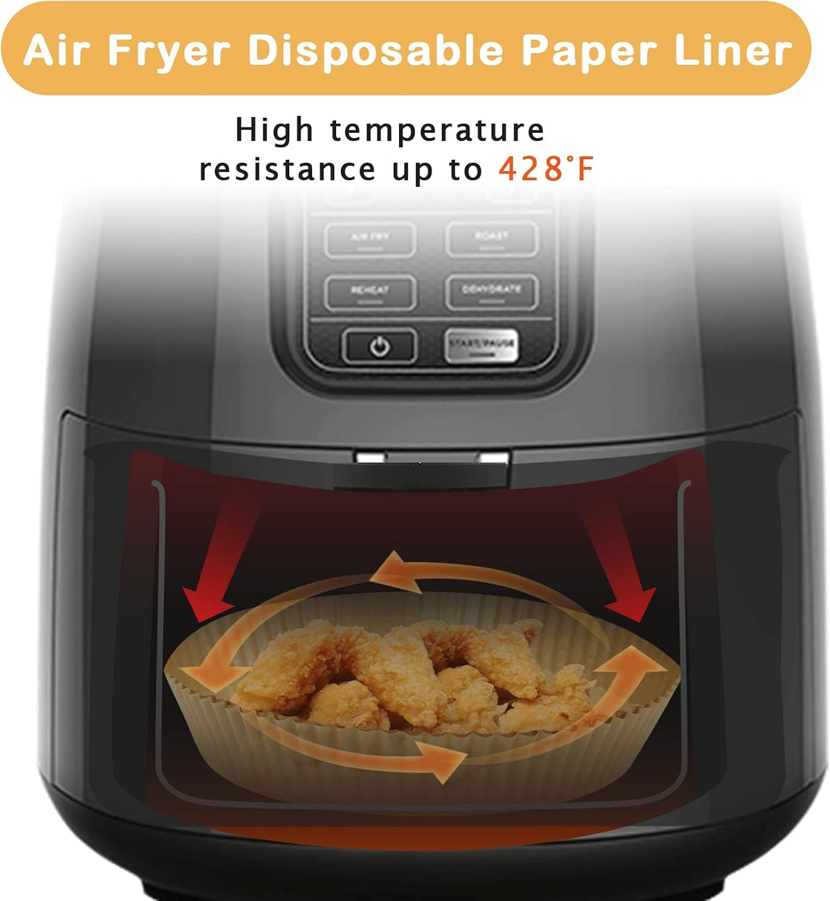 Air Fryer Liners for Ninja Air Fryer, 100 Pcs Disposable Paper Liner