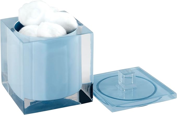 Izod - Covered Jar, Multipurpose Countertop Accessories, Durable Resin Organizer, Dorm Room Essentials, Sleek Modern Home Decor (Marina Collection, Blue)