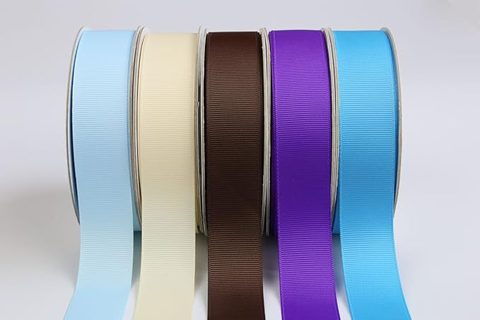 Ribbonitlux 1" Wide Solid Grosgrain Ribbon 25 Yards (810-Ivory）, Set for Gift Wrapping, Party Decor, Sewing Applications, Wedding and Craft