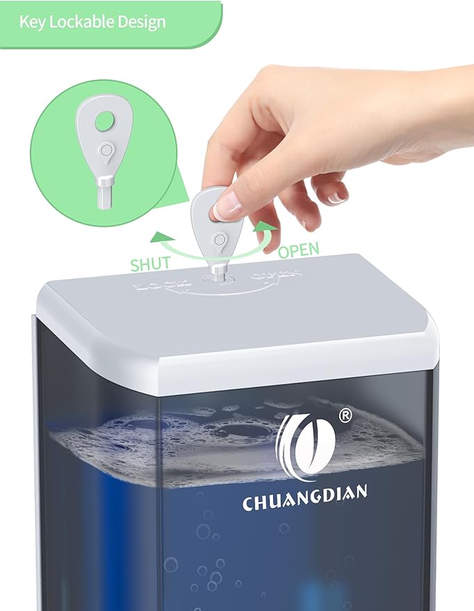 Hand Soap Dispenser Wall Mounted, 34oz (1000mL) Commercial Manual Refillable Liquid Soap Dispenser-White, CHUANGDIAN