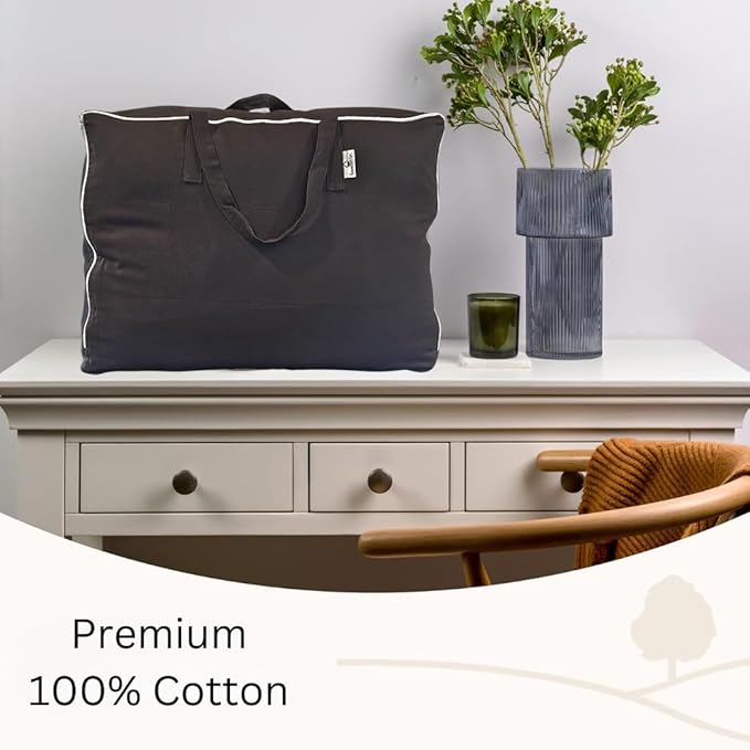 Blanket and Comforter Storage Bag with Handles for Comforters, Blankets, Linens and Garments | Underbed/Wardrobe Breathable Closet Organizer Bag (X-Large (24"x15"x12"), Black)