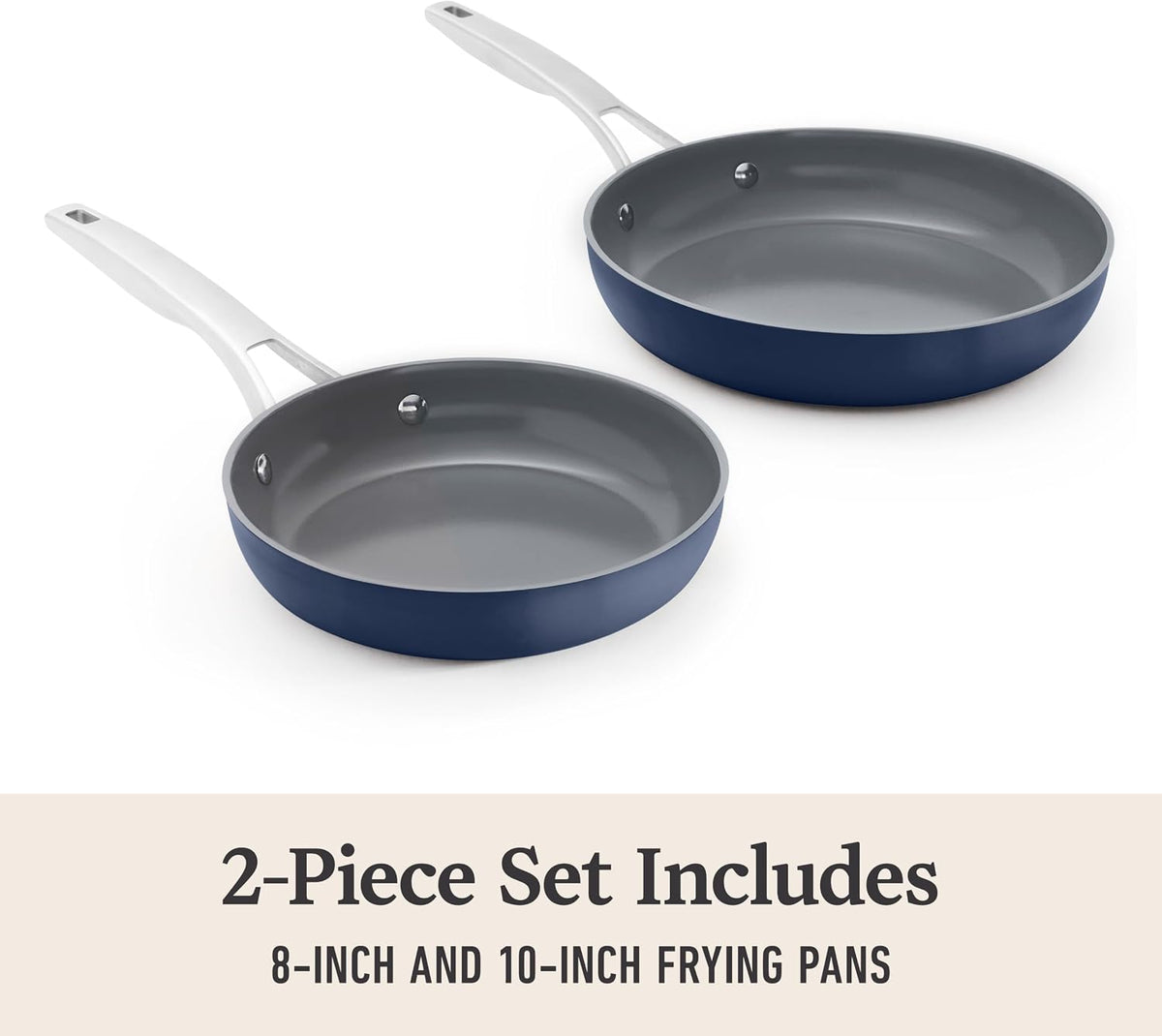 Calphalon® Premier Ceramic Nonstick 8" and 10" Frying Pan Set, Midnight Blue