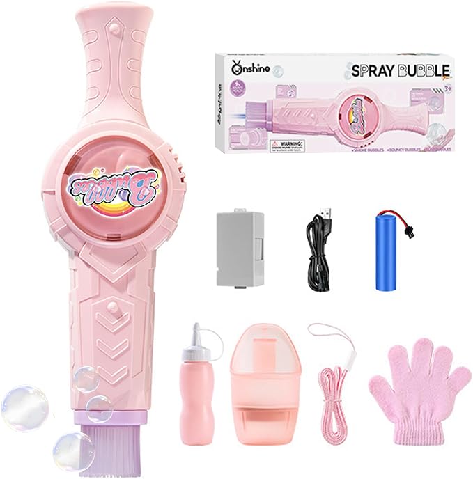 Fog Bubble Machine, Rechargeable Automatic Electric Smoke Bubble Machine, Magic Smoke Bubble Maker, Colorful Lights & Music, Bubble Fog Game for Parties, Beaches, Summer