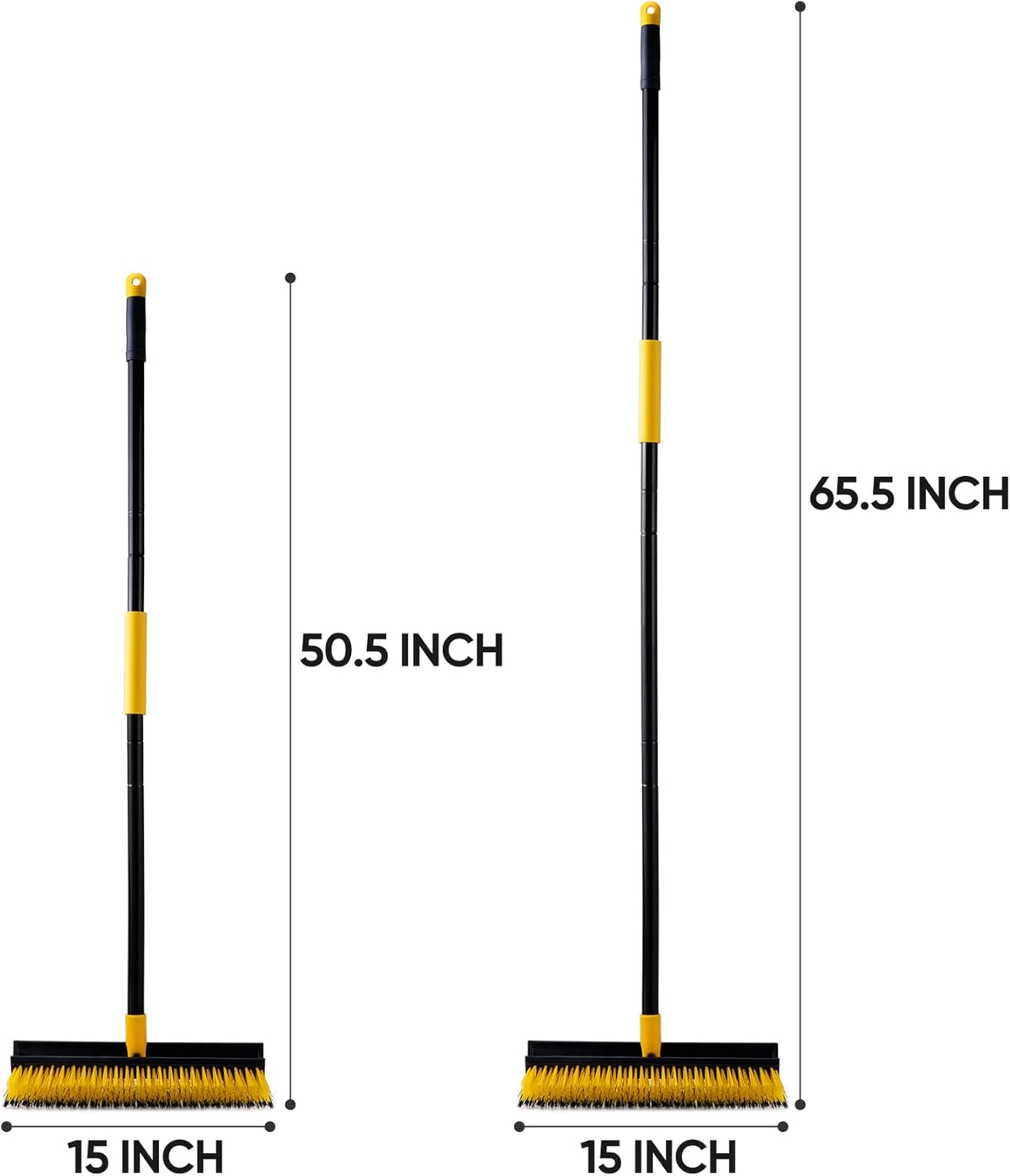 Yocada Double-Sided Floor Scrub Brush Triangle Brush Corner Crevice Cleaning Heavy Duty Stiff Bristle 65.5" for Cleaning Patio Bathroom Garage